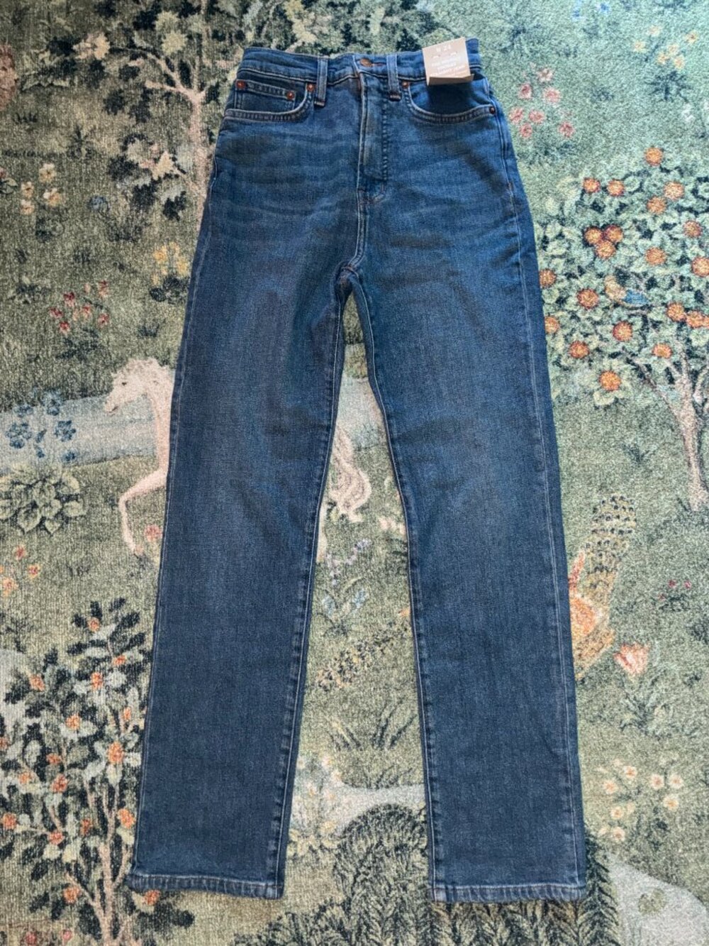 Madewell Perfect Vintage Straight Jeans Womens 24 High Rise Blue NWT $128